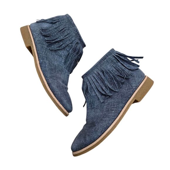 Kate Spade Women's Boots Size 9 Chambray Fringe Country Concert Boho - Picture 3 of 7